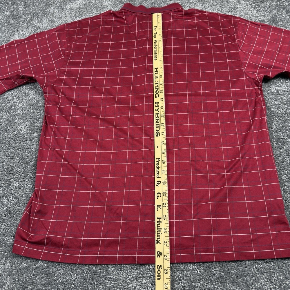 Tiger Woods Polo Shirt Mens XL Sunday Red Windowpane Check Golf Nike Casual - Picture 7 of 7